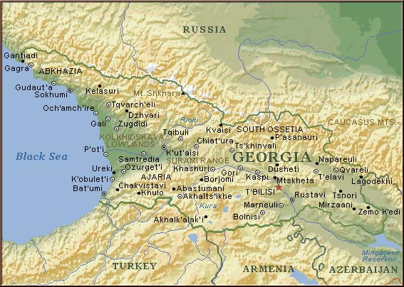 Geographical Map of Georgia